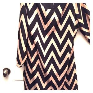 long sleeved chevron mini dress